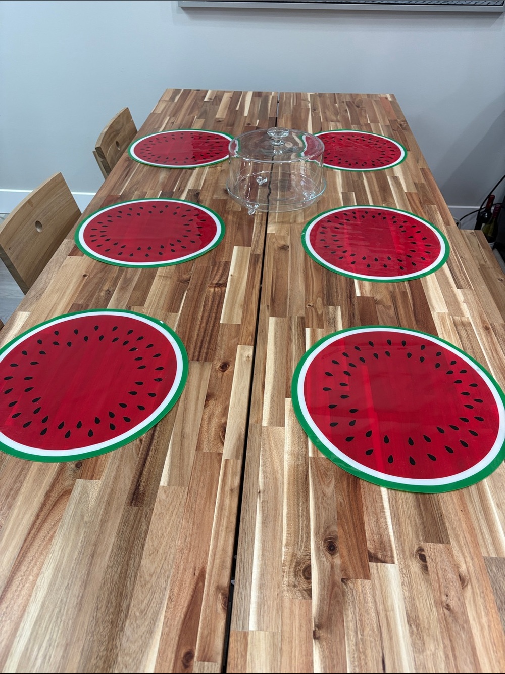 Summer Watermelon Round Placemat Set - Red